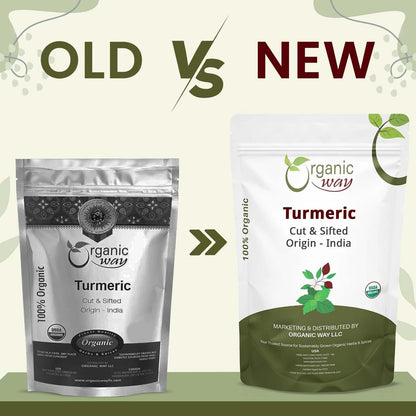 Organic Way Turmeric Root Cut & Sifted - Herbal Tea - (8 Ounce)