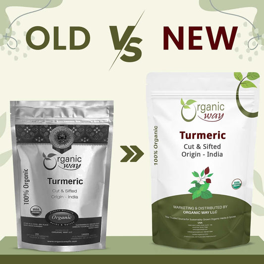 Organic Way Turmeric Root Cut & Sifted - Herbal Tea - (8 Ounce)
