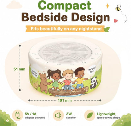 Kipcush White Noise Machine for Baby & Adults, 30 Soothing Sounds, Soft Non-Glare Nursery Lamp, 8 Color Night Lights, Memory Function (Angel V1 White, Standard)