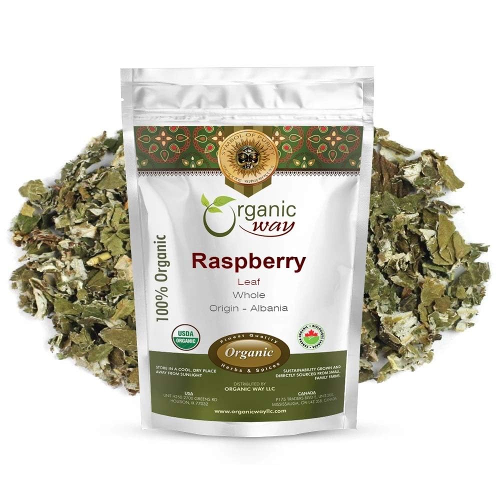 Organic Way Dried Raspberry Leaf Whole - Herbal Tea Origin Albania (4 Oz)