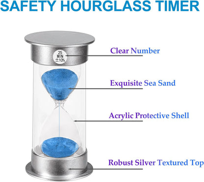 2 Minute Hourglass Sand Timer with Suction Cup,Unbreakable Sucker Sand Clock Timer 2 min,Plastic Mini Sand Watch,Rotatable Reloj De Arena for Kids Toothbrush(Blue)