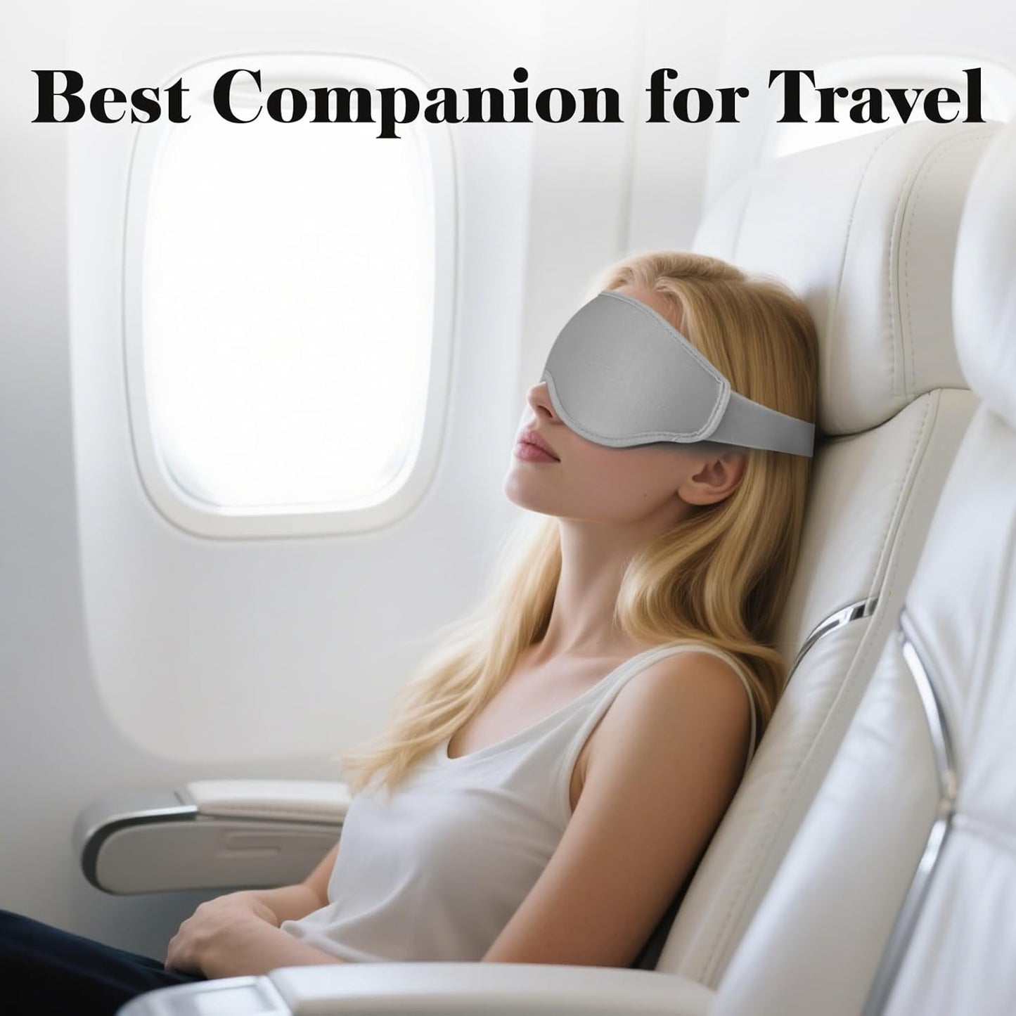 Fygrip 3D Eye Mask Sleep Mask for Men & Women, 100% Pressure-Free & Light Block-Out Eye Mask for Sleep with Easy Adjustable Strap, Night Eye Cover for Travel, Black