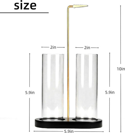 Green Glass Incense Holder, Colorful Incense Sticks Burner Holder with Storage,Hang Upside Down Incense Holder for Sticks with Glass Ash Catcher for Meditation Yoga Spa Room Decor (Green)