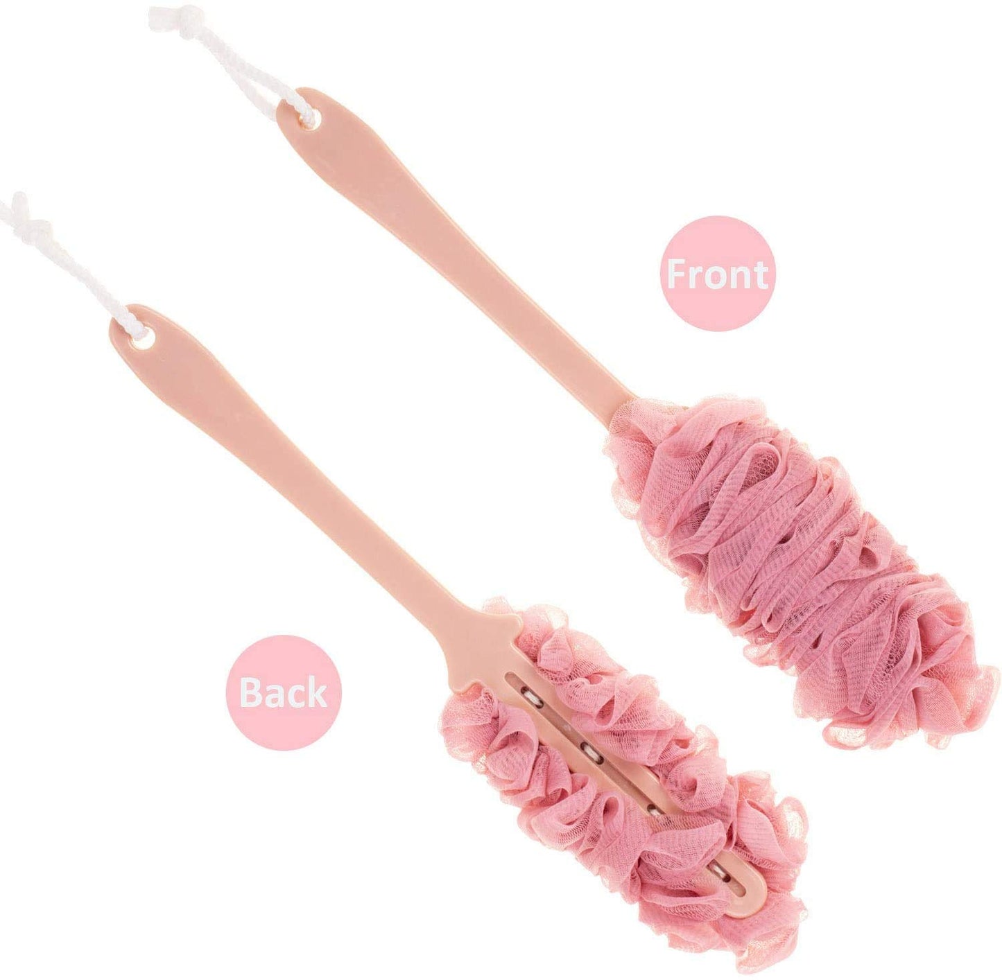 Back Scrubber for Shower, Loofah Long Handle Bath Body Brush, Soft Nylon Mesh Sponge On a Stick for Shower Men Women Kids Elderly, Exfoliating Scrub Cleaning Luffa for All Kinds of Skin(Blue)