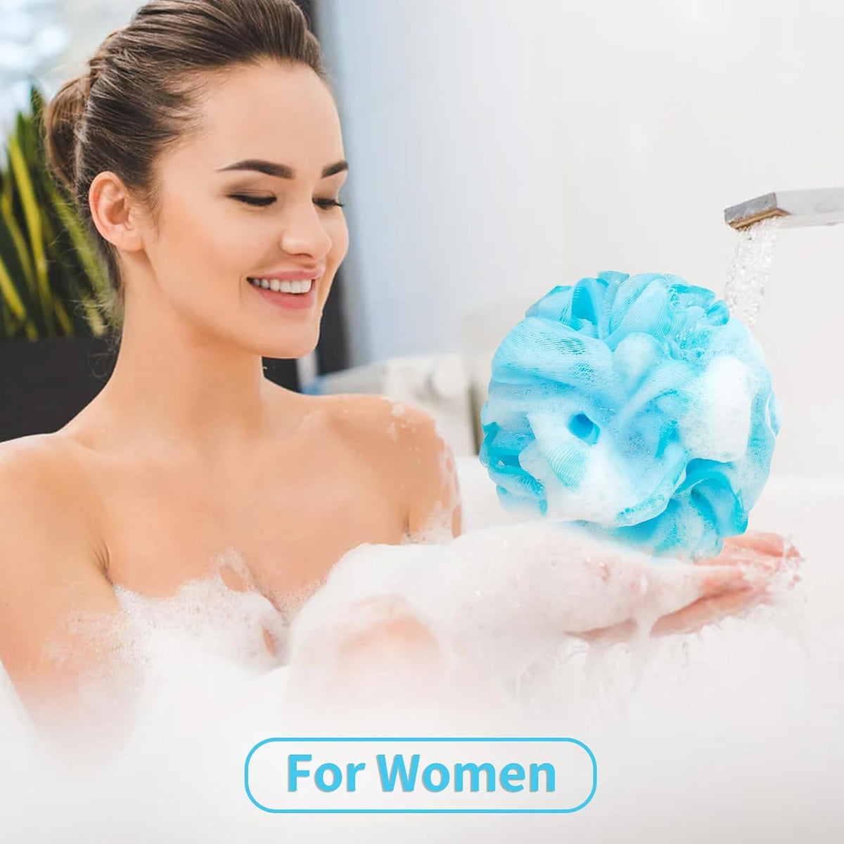 FARMOGA Bath Loofah Sponge Body Scrubber Shower Sponge Exfoliating Mesh Pouf Shower Ball Bath Sponges for Women and Men Bathing Accessories (4Pack 50G Colorful)