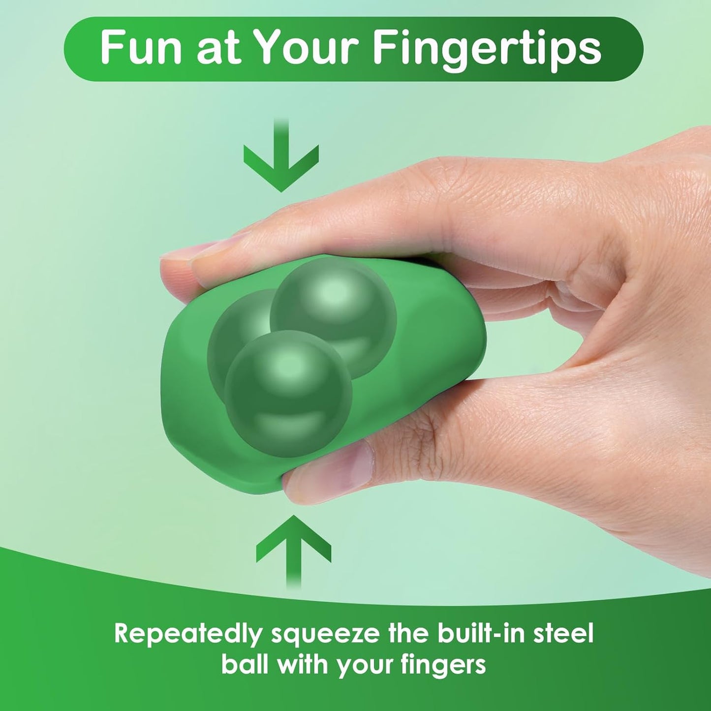 Sensory Stress Balls - Fidget Toys for Adults & Teen, Silicone Polyhedron Hand Therapy Ball with Beads Inside Relief Stress Squeeze Toy for Autism & ADHD, Office Desk Toy