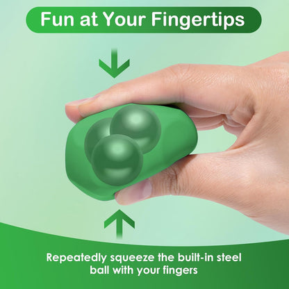 Sensory Stress Balls - Fidget Toys for Adults & Teen, Silicone Polyhedron Hand Therapy Ball with Beads Inside Relief Stress Squeeze Toy for Autism & ADHD, Office Desk Toy