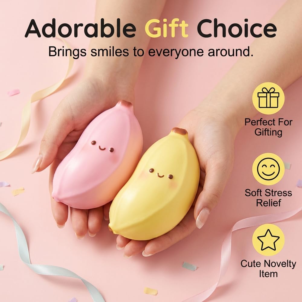 Peanut Shape Stress Relief Ball Soft Squeeze Fidget, TPR Anxiety Relief Hand Grip Decompression Ball for Office Desk Focus Relaxation Portable (1pc)