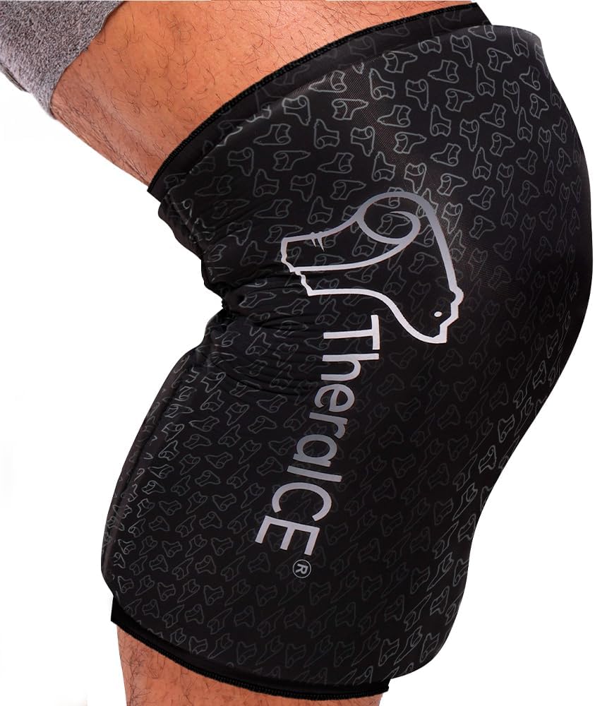 TheraICE Knee Ice Pack Wrap Compression Sleeve for Injuries | Reusable Gel Cold Packs Brace Plus Cold Wrap Recovery for Meniscus Tear, ACL Post Surgery, MCL Pain Relief Without Machine | Women & Men