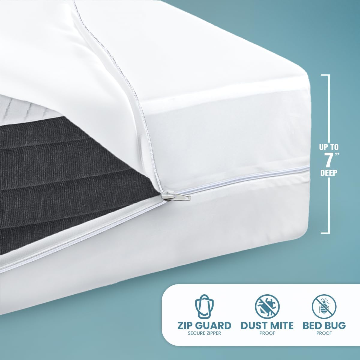 Utopia Bedding Mattress Protector Zippered Twin XL Size, 100% Waterproof Bed Bug and Dust Mite Proof Mattress Encasement, Absorbent 6 Sided Mattress Cover
