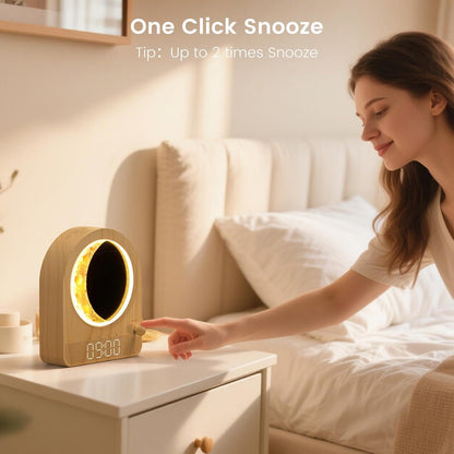 Sunrise Alarm Clock, White Noise Machine, Wood Grain