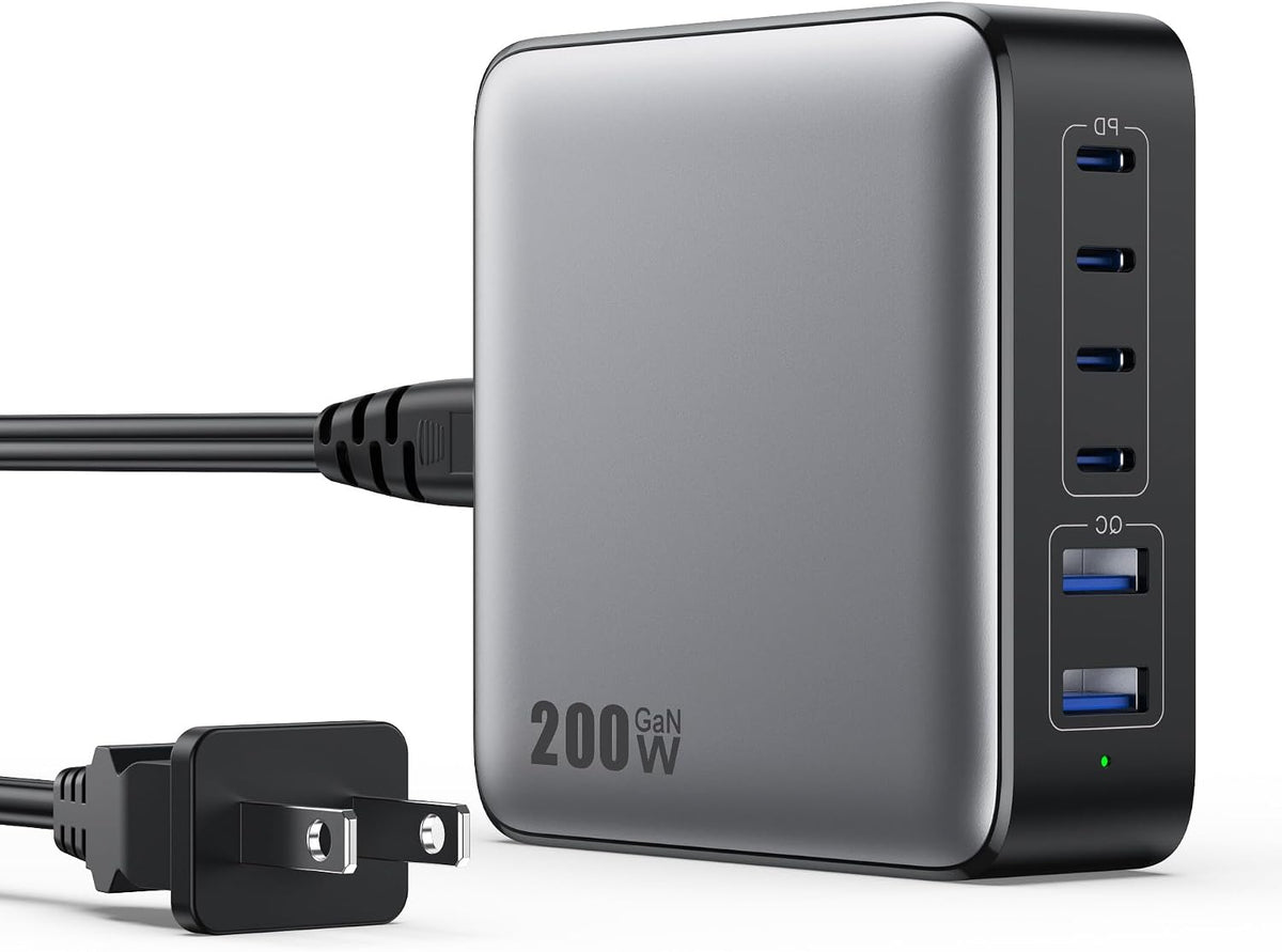 USB C Charger 200W USB C Charger Block,Upgraded GaN III 8-Port Fast Charging Station Hub,PD 65W Laptop Charging Adapter Compatible with MacBook Pro/Air,DELL,Steam Deck,iPhone 16/15/14,Galaxy S23/22