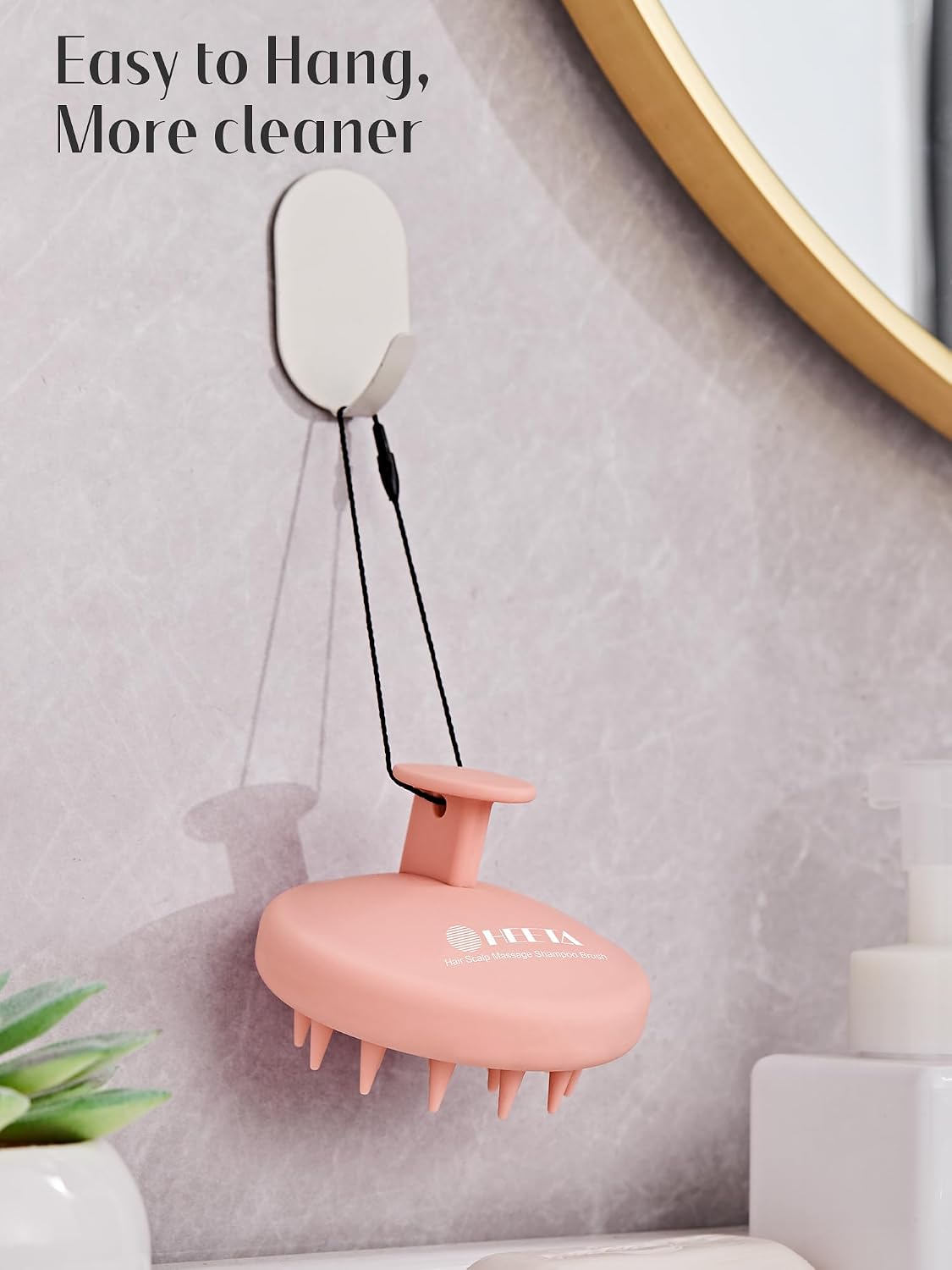 HEETA Scalp Massager Hair Growth, Scalp Scrubber with Soft Bristles, Integrated Silicone Design, Exfoliator for Dandruff Removal & Relaxation, Shampoo Brush Fit Wet Dry Hair Use, Black