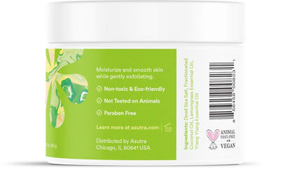 ASUTRA Dead Sea Salt Essential Oil Body Scrub Exfoliator (16 Ounce)