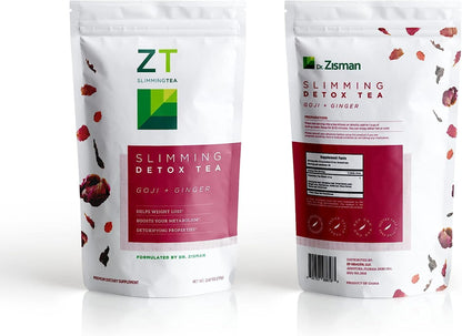 Dr. Zisman ZT Slimming Detox Tea – Goji & Ginger Herbal Blend, 30 Servings