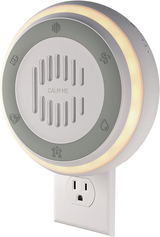 (3 Pack) Calm Me White Noise Machine for Office Privacy & Noise Canceling, Plug in Wall Sound Machine for Therapy Office Used in Hospitals Clinics & Spas, 20 Soothing Natural Sounds, Compact Design.