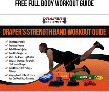 Draper's Strength Heavy Duty Resistance Stretch Loop Bands for Powerlifting Workout Exercise and Assisted Pull Ups