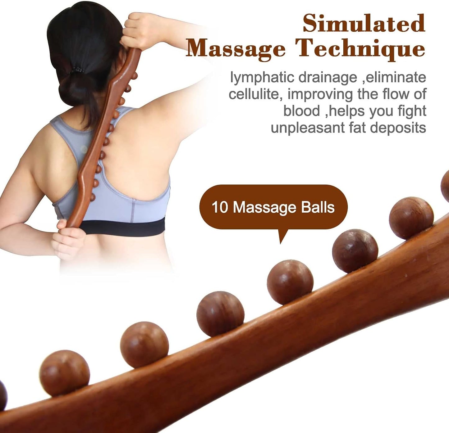 Wood Therapy Massage Tools, 16 inch Professional Wooden Massage Roller Stick & Wood Therapy Tools for Body Shaping, Body Sculpting Tools, Ease Deep Tissue