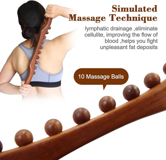 Wood Therapy Massage Tools, 16 inch Professional Wooden Massage Roller Stick & Wood Therapy Tools for Body Shaping, Body Sculpting Tools, Ease Deep Tissue