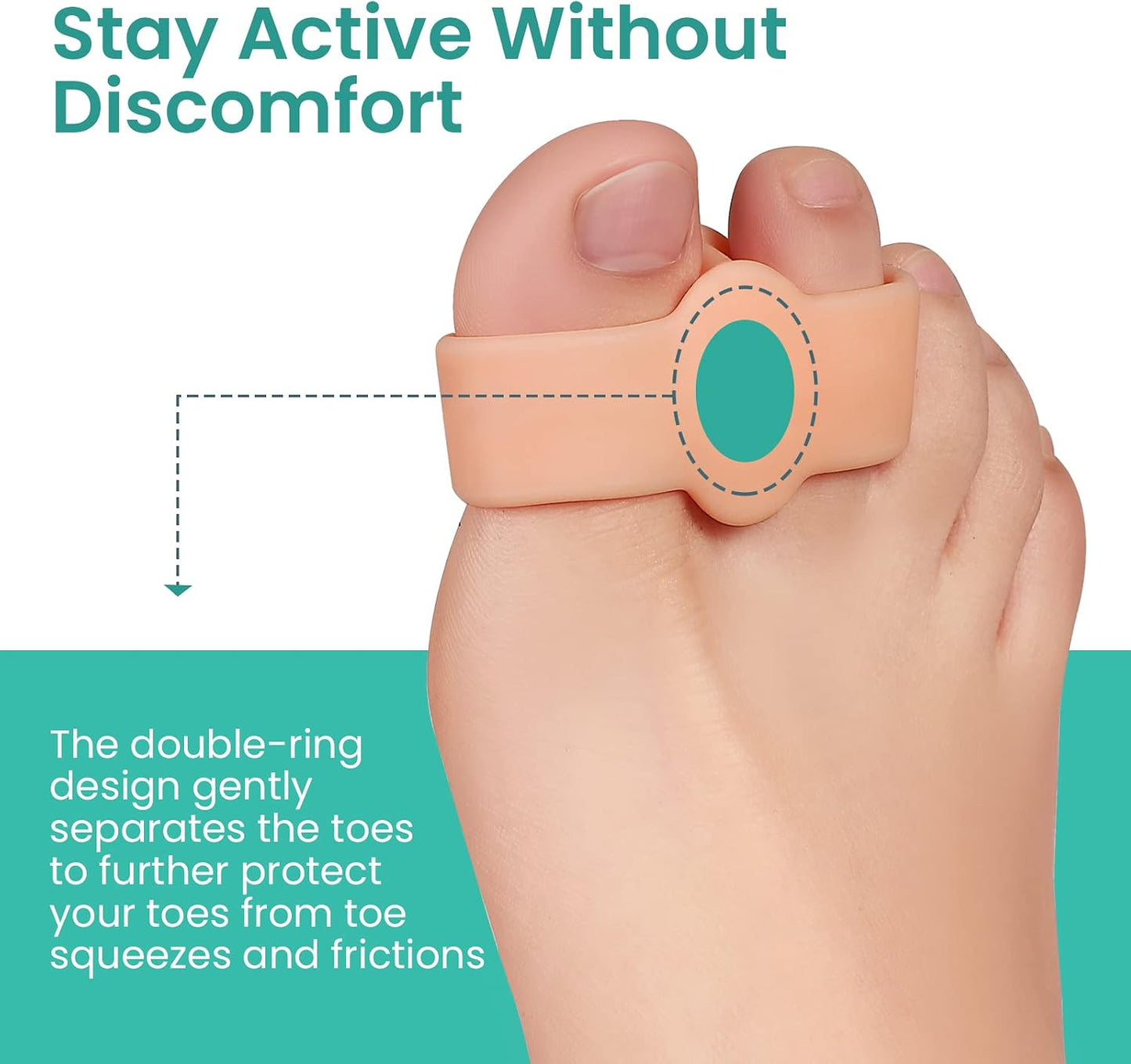 Welnove Pack of 12 Bunion Corrector, Toe Separators with 2 Loops, Big Toe Spacer Suitable for Bunion and Overlap Toe (White)