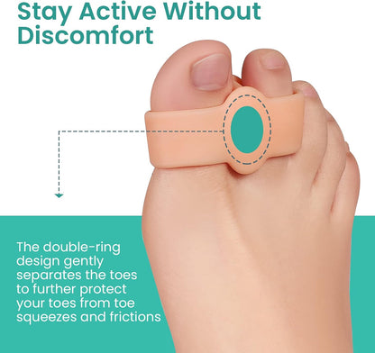 Welnove Pack of 12 Bunion Corrector, Toe Separators with 2 Loops, Big Toe Spacer Suitable for Bunion and Overlap Toe (White)