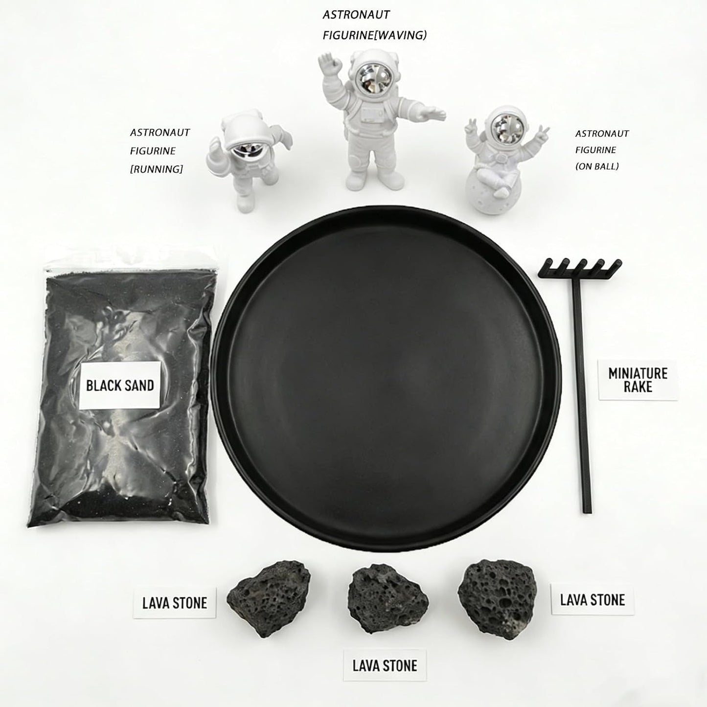 Astronaut Zen Garden Kit, Desktop Zen Garden for Stress Relief
