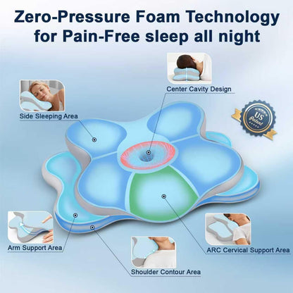 Sleep Apnea Pillow with Neck Pain & Snoring Relief -Orthopedic Cervical Pillow,Ergonomic Contour Memory Foam Pillow for Side, Back,Stomach,Dreamers,Medium Firm (Darkgrey, Queen Size 25" lx15 wx5.8 h)