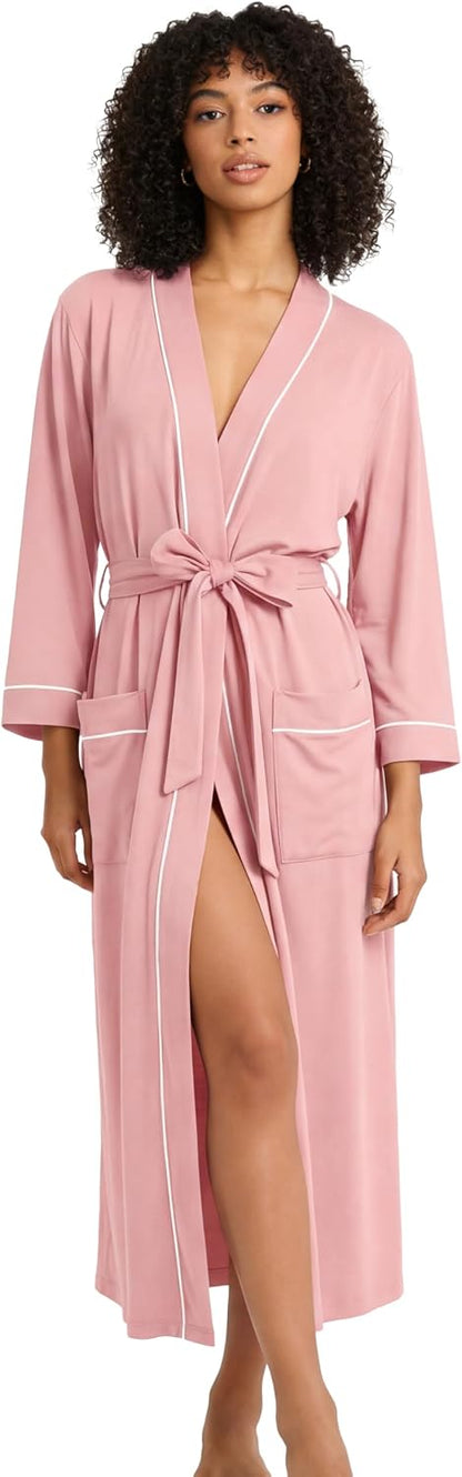 HEARTNICE Womens Cotton Robe, Soft Lightweight Long Knit Bathrobe