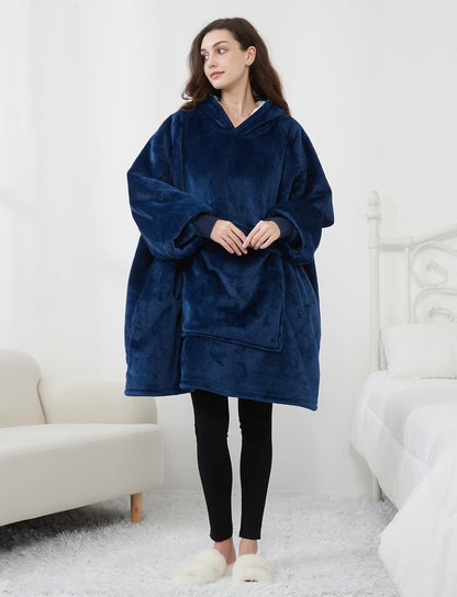 KFUBUO Wearable Blanket Hoodie for Adults Sherpa All Patterns Cat Oversized Sweatshirt Blanket with Pockets for Women