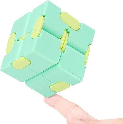 Infinity Cube Fidget Toy Stress Relieving Fidgeting Game for Kids and Adults,Cute Mini Unique Gadget for Anxiety Relief and Kill Time (Macaron Blue)