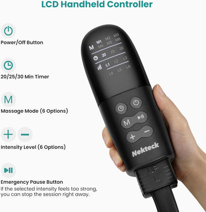 Nekteck Leg Massager for Circulation and Pain Relief, 6 Modes & 6 Intensities Air Compression Boots Helpful for Leg Swelling, Edema RLS, FSA Eligible Gifts for Mom Men Women Dad Birthday