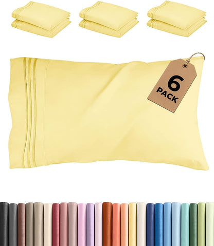 Standard Pillow Cases Set of 10 - Ultra Soft Hotel Quality Pillowcase Covers - Comfy, Cozy & Wrinkle Free - Shrink, Stain and Fade Resistant - Machine Washable Pillow Protectors - 10 Pcs Set - White - Colors B