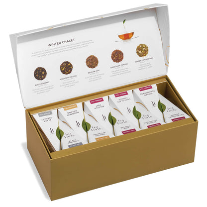 Tea Forte Premium Presentation Box Gift Set Sampler, 20 Count, Assorted Blends Individually Wrapped Handcrafted Pyramid Infuser Bags, Frank Lloyd Wright