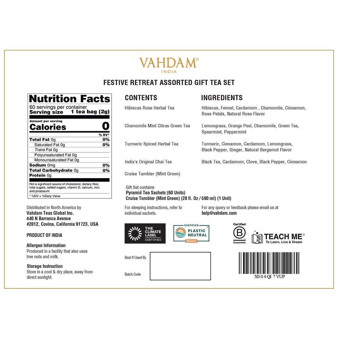 VAHDAM, Assorted Black Tea Loose Leaf Tea Gift Set (10 Flavors) Gift Ideas for Women & Men | Directly Sourced From Assam and Darjeeling | Resealable Ziplock Pouch