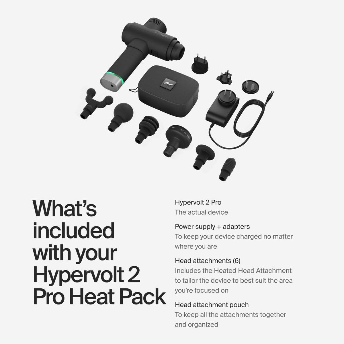 Hyperice Hypervolt 2 Pro Handheld Percussion Massage Gun and Heated Head