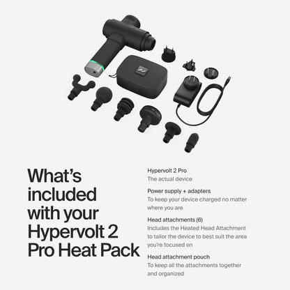 Hyperice Hypervolt 2 Pro Handheld Percussion Massage Gun and Heated Head