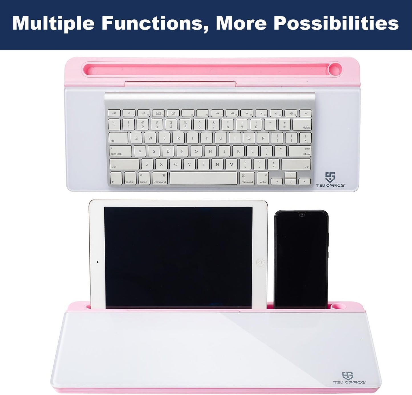 TSJ OFFICE Whiteboard Weekly Dry-Erase-Board - Desktop White Board Calendar Desk Organizers with Accessories Computer Keyboard Stand with Drawer, for Office, Home, School Supplies - White Calendar