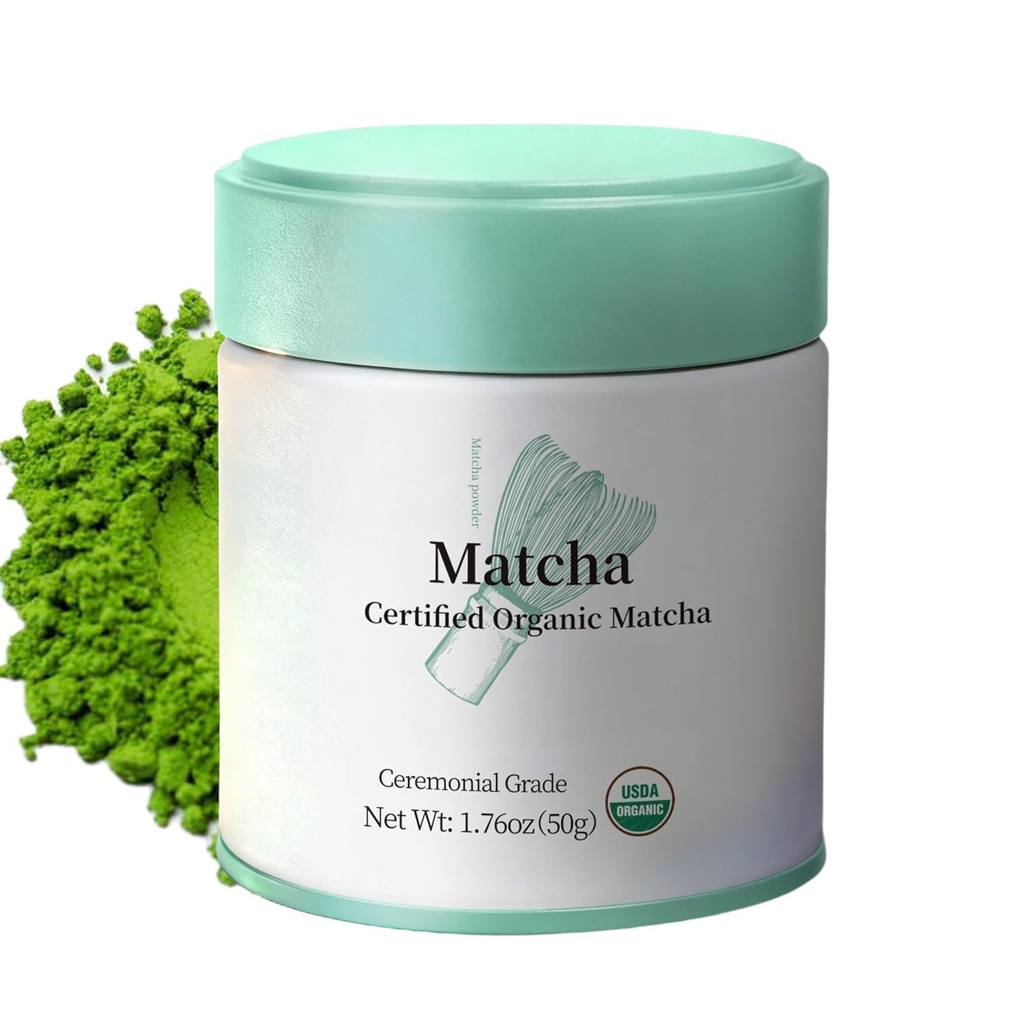 MatchAdmire Matcha Powder Premium First Harvest USDA Certified Organic Green Tea Matcha latte, Rich Flavor, 100% Vegan with No Fillers, Radiation-Free (50g Culinary Grade Matcha)