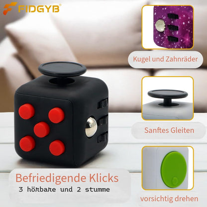 Cube Fidget Stress Relief Toy for Adults & Kids, Smooth, Quiet Sensory Toy for Anxiety, Focus & ADHD Idea[WHI_Blue]