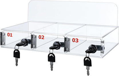 Threan 12 Slot Cell Phone Storage Box, Acrylic Clear Cell Phone Storage Cabinet Wall Mounted with Door, Locks and Keys for Office School Factory