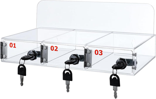 Threan 12 Slot Cell Phone Storage Box, Acrylic Clear Cell Phone Storage Cabinet Wall Mounted with Door, Locks and Keys for Office School Factory