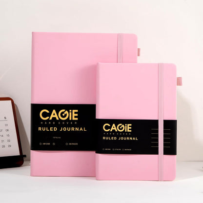 CAGIE Lined Journal Notebook for Women Men 320 Pages 100 Gsm Paper Thick Journaling Notebooks A5 Leather Journals for Writing Hardcover Journal Supplies for Work Note Taking Diary, 5.7x8.3 In, Green