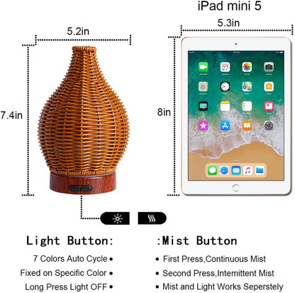 Essential Oil Diffuser, Ultrasonic Diffuser for Essential Oil, Cool Mist Humidifier Aromatherapy Diffuser with 7 Color Lighting Changing Modes, Waterless Auto Shut-Off for Home（Flower Fairy）