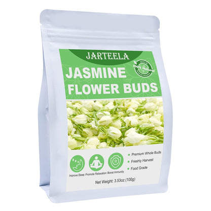 Jarteela - Jasmine Flowers Dried, 3.53oz/100g, Edible Jasmine Flowers