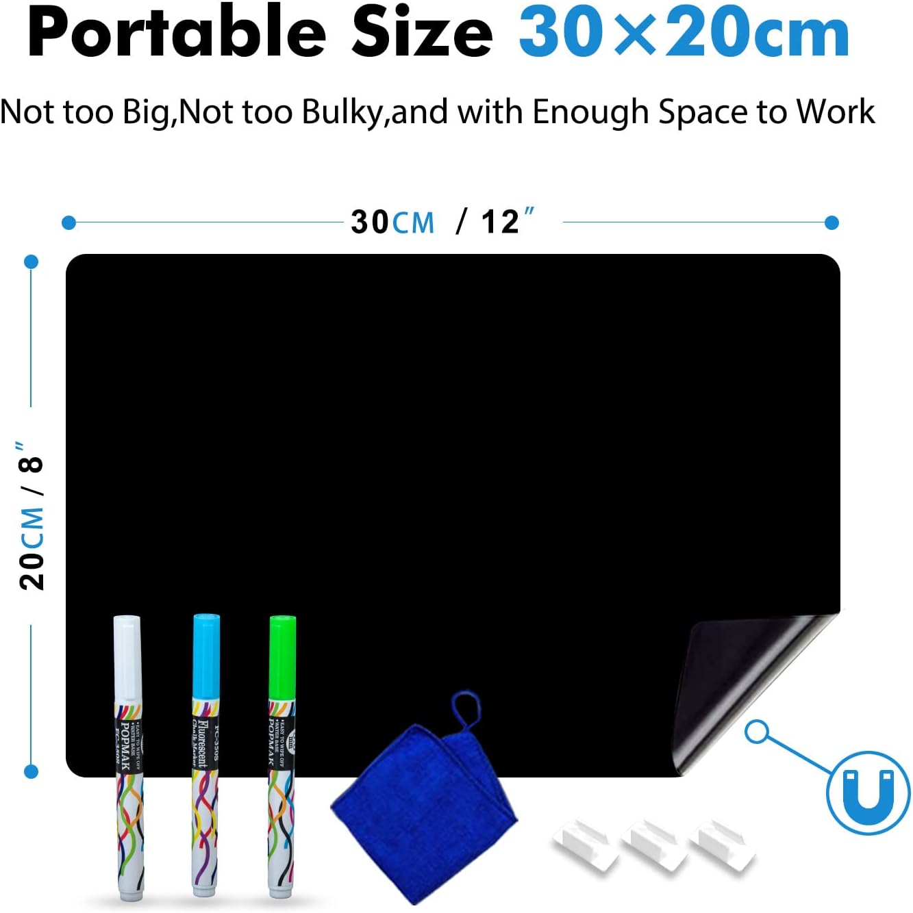 Magnetic Dry Erase Board Fridge White Board Sheet 20x13 inch, Flexible Large Refrigerator Magnets Whiteboard Planner for Home Kitchen, 2 Markers and Eraser