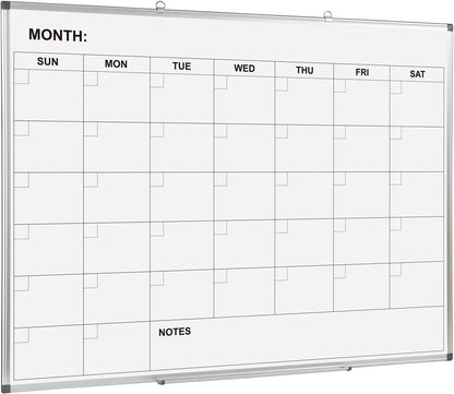Comix Magnetic Monthly Calendar Whiteboard, 24 x 18 Inches Wall Planner