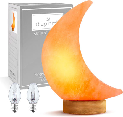 d'aplomb 100% Authentic Natural Himalayan Salt Lamp;Hand Carved Flower Rose Crystal Rock Salt from Himalayan Mountains; Dimmer Cord (Pink Flower)