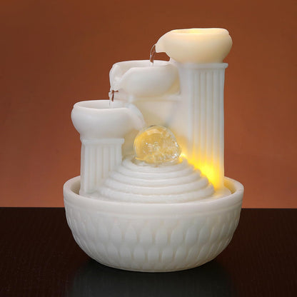 Tabletop Water Fountain - Desktop Waterfall Fountain Indoor Tabletop Humidifiers Home Decoration for Office, Living Room, or Bedroom