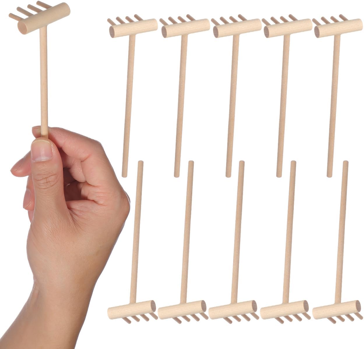 YARNOW 20 Pcs Mini Zen Garden Rake Set, Bamboo Tabletop Sand Tools for Desk Meditation, Small Wooden Accessories for DIY Miniature Craft & Home Decor