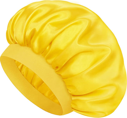 Satin Silk Bonnet for Sleeping, Double Layer Silk Sleep Cap for Men & Women, Soft Satin Lined Bonnet for Curly Hair